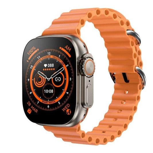 T800 Ultra Biggest Display Smart Watch with Bluetooth Calling Wireless Charge Fitness | Health Tracking, Sports Tracking, Camera & Music Control Smartwatch (Orange)